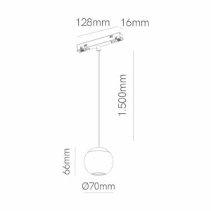 BORA 48V SUSPENSION MAGNETIC TRACK 8,5W 36° 3000K CHROME 1