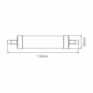 LINEAR LED R7s 118mm 9W 220/240V 360° 3000K 1