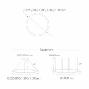 LUMINAIRE ZERO DIRECT 835mm 3000K ON/OFF BLACK 1