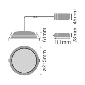 DL ALU DN200 25W/4000K WT IP44 2