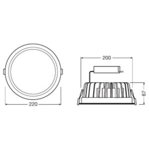 DL ALU DN200 25W/4000K WT IP20 2