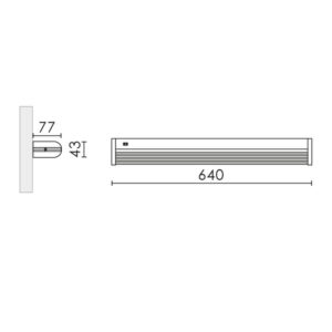 Striplight F44 LED + switch 14W 4K 640mm 2